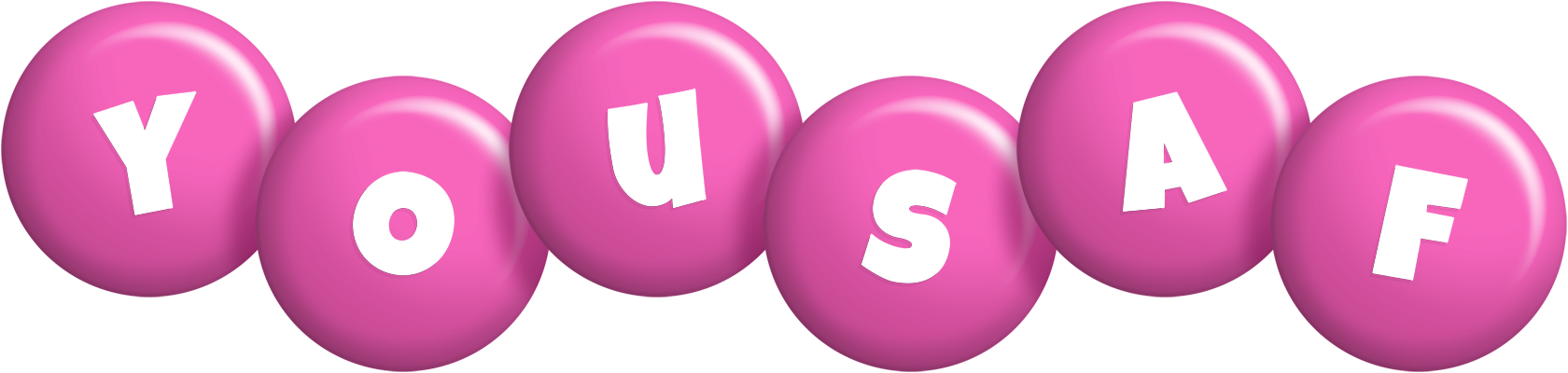 Yousaf candy-pink logo
