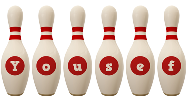 Yousef bowling-pin logo