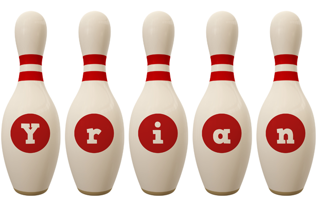 Yrian bowling-pin logo