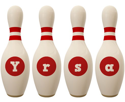 Yrsa bowling-pin logo