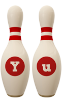 Yu bowling-pin logo