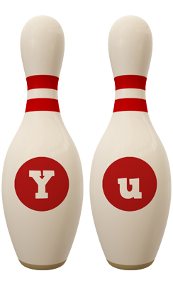 Yu bowling-pin logo