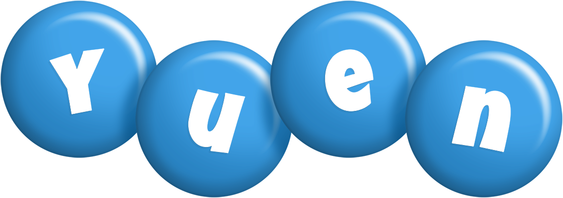 Yuen candy-blue logo