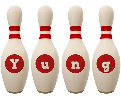 Yung bowling-pin logo