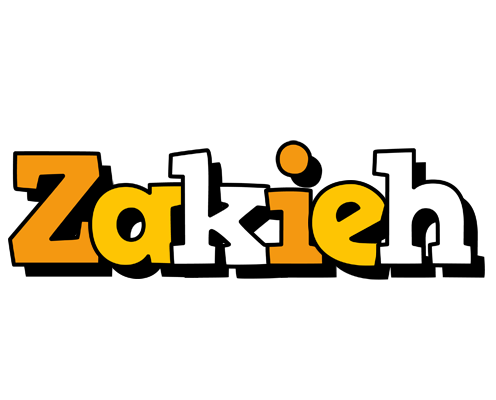 Zakieh cartoon logo