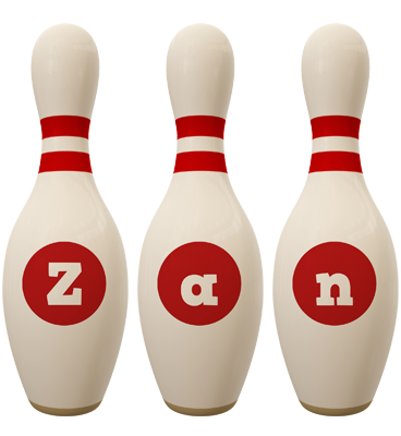 Zan bowling-pin logo