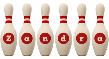 Zandra bowling-pin logo