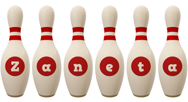 Zaneta bowling-pin logo
