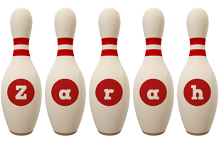 Zarah bowling-pin logo