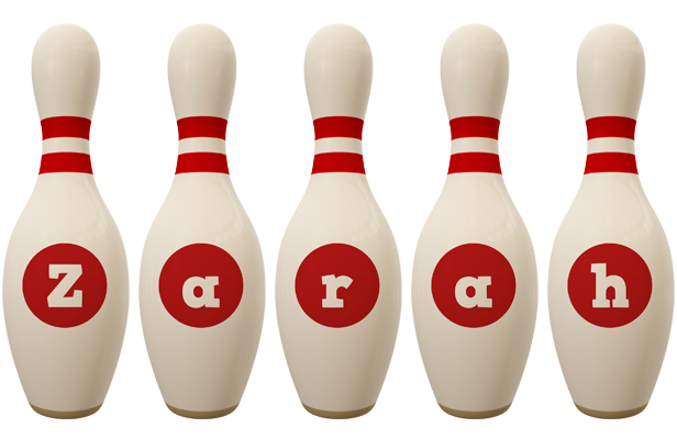 Zarah bowling-pin logo