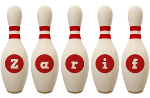 Zarif bowling-pin logo