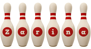 Zarina bowling-pin logo