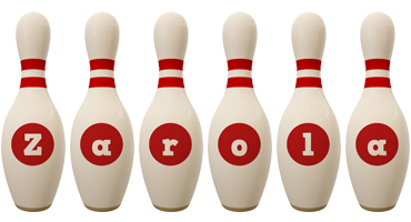 Zarola bowling-pin logo