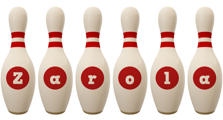 Zarola bowling-pin logo