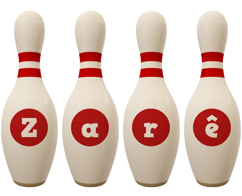 Zarê bowling-pin logo