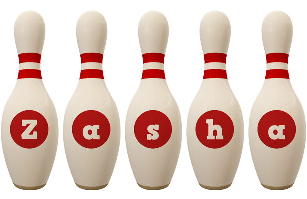 Zasha bowling-pin logo