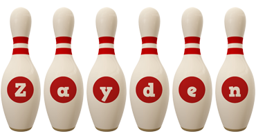 Zayden bowling-pin logo