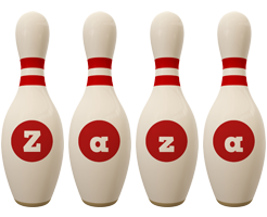 Zaza bowling-pin logo