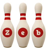 Zeb bowling-pin logo