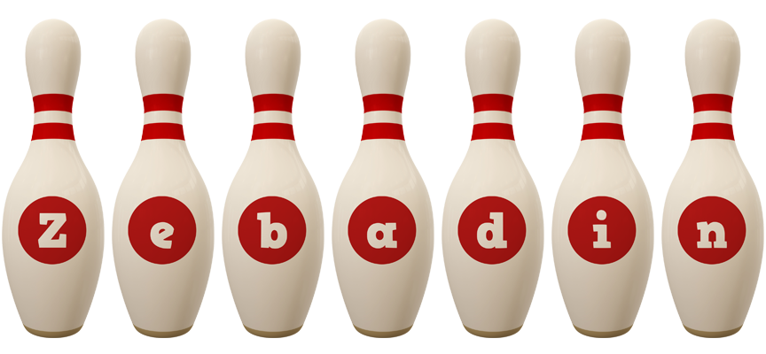 Zebadin bowling-pin logo