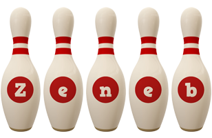 Zeneb bowling-pin logo