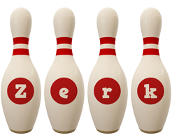 Zerk bowling-pin logo