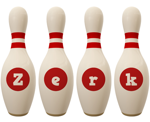 Zerk bowling-pin logo