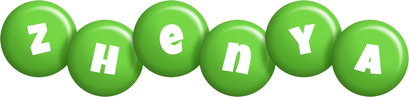 Zhenya candy-green logo