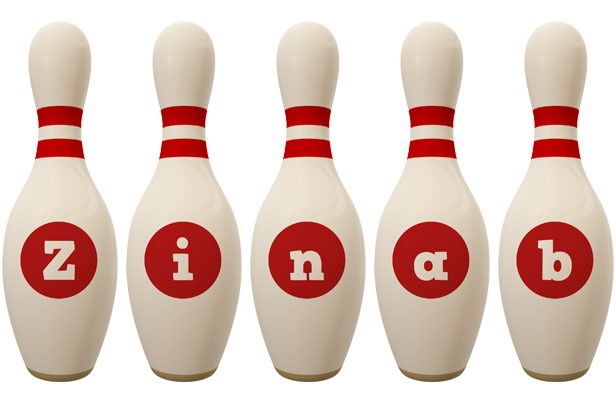 Zinab bowling-pin logo