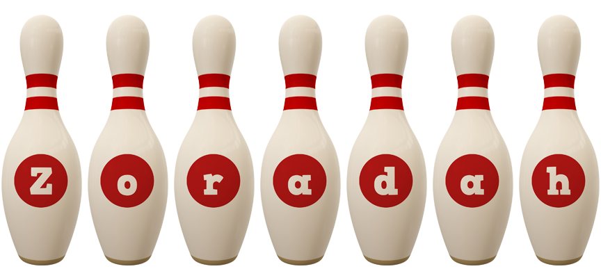 Zoradah bowling-pin logo