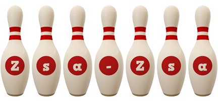 Zsa-Zsa bowling-pin logo