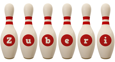 Zuberi bowling-pin logo