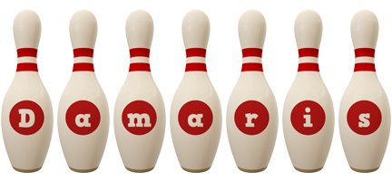 damaris bowling-pin logo
