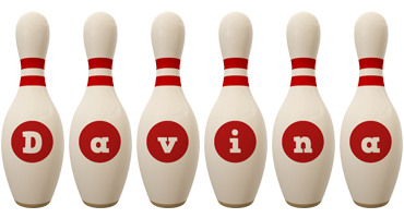 davina bowling-pin logo