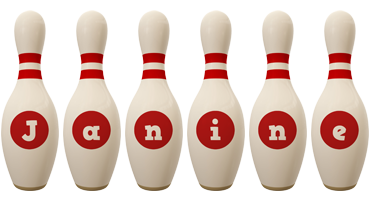 janine bowling-pin logo