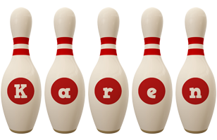 karen bowling-pin logo