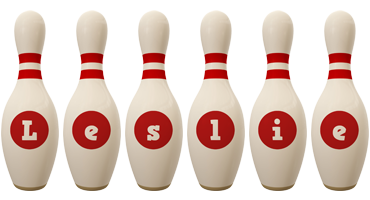 leslie bowling-pin logo