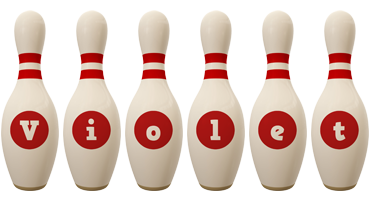 violet bowling-pin logo