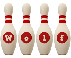 wolf bowling-pin logo